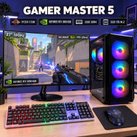 Komputer do gier Ryzen 5, RTX 3050 6GB, 32GB 1TB SSD M.2 + monitor 27