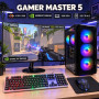Komputer do gier Ryzen 5, RTX 3050 6GB, 32GB 1TB SSD M.2 + monitor 27
