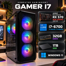 Komputer gamingowy Intel i7, RX 570 8GB, 32GB DDR4, 1TB SSD, Win11