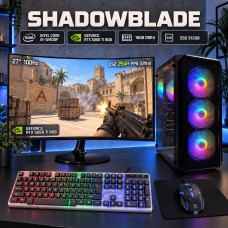 Zestaw gamingowy Shadowblade Intel i5-12400F, RTX 5060 Ti 8GB DLSS 5, DDR4, SSD + monitor 27