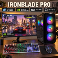 Zestaw gamingowy Ironblade Pro Intel Core i5-14400F, RTX 5070 12GB DLSS 5, 32GB, 1TB SSD M.2 + monitor 27", Win11