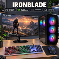 Zestaw gamingowy Ironblade Intel Core i5-14400F, RTX 5070 12GB DLSS 5, DDR4, 1TB SSD M.2 + monitor 27