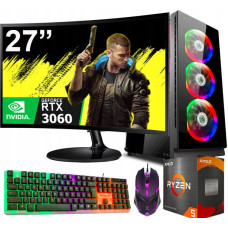 ZESTAW GAMINGOWY Ryzen 5 5600 32GB RTX 3060 12GB +Wi-Fi +WIN11 +MONITOR 27