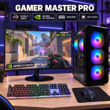 Komputer do gier Ryzen 5, RTX 5050 8GB, 32GB 1TB SSD M.2 + monitor 27