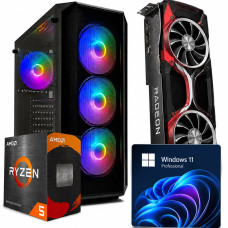 PC GAMINGOWY Ryzen 5 5500 RX 570 8GB DDR4 SSD +Wi-Fi +WIN11