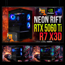 Komputer do gier Neon Rift Ryzen 7 7800X3D, RTX 5060 Ti 8GB DLSS 5, DDR5, SSD NVMe, Win11