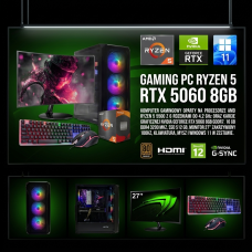 ZESTAW GAMINGOWY Ryzen 5 5500 RTX 5060 8GB 16GB DDR4 SSD 512GB +Monitor 27