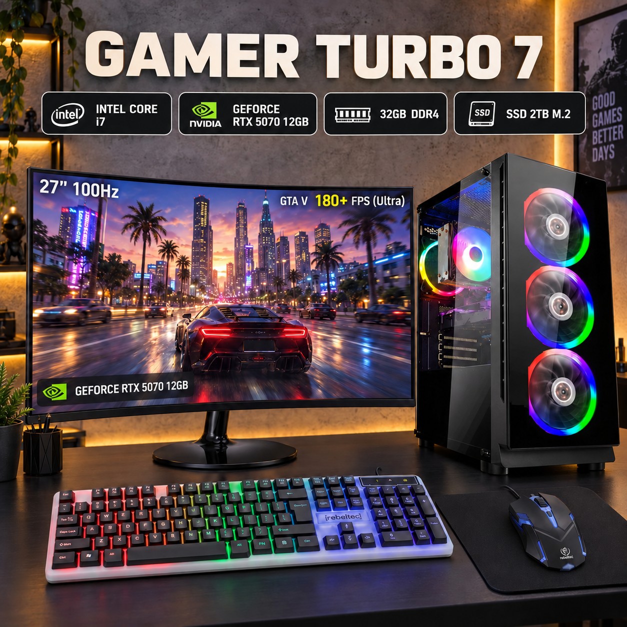 Zestaw Gamer Expert I7 32GB RTX 5070 12GB