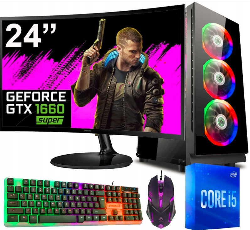 PC do gier Intel i5 z Monitorem 24