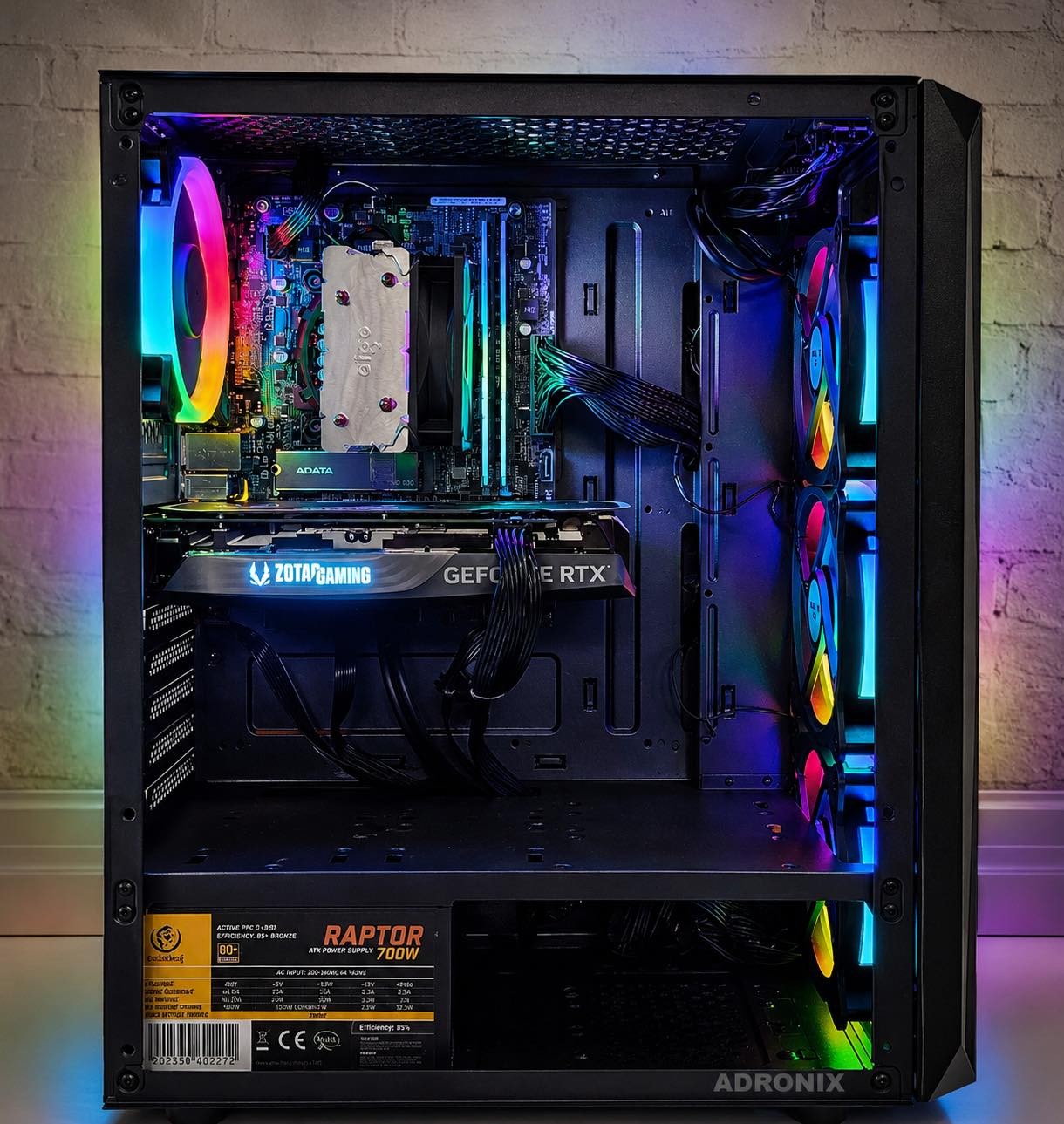 Obudowa GEMBIRD Fornax 1500 RGB SIDE