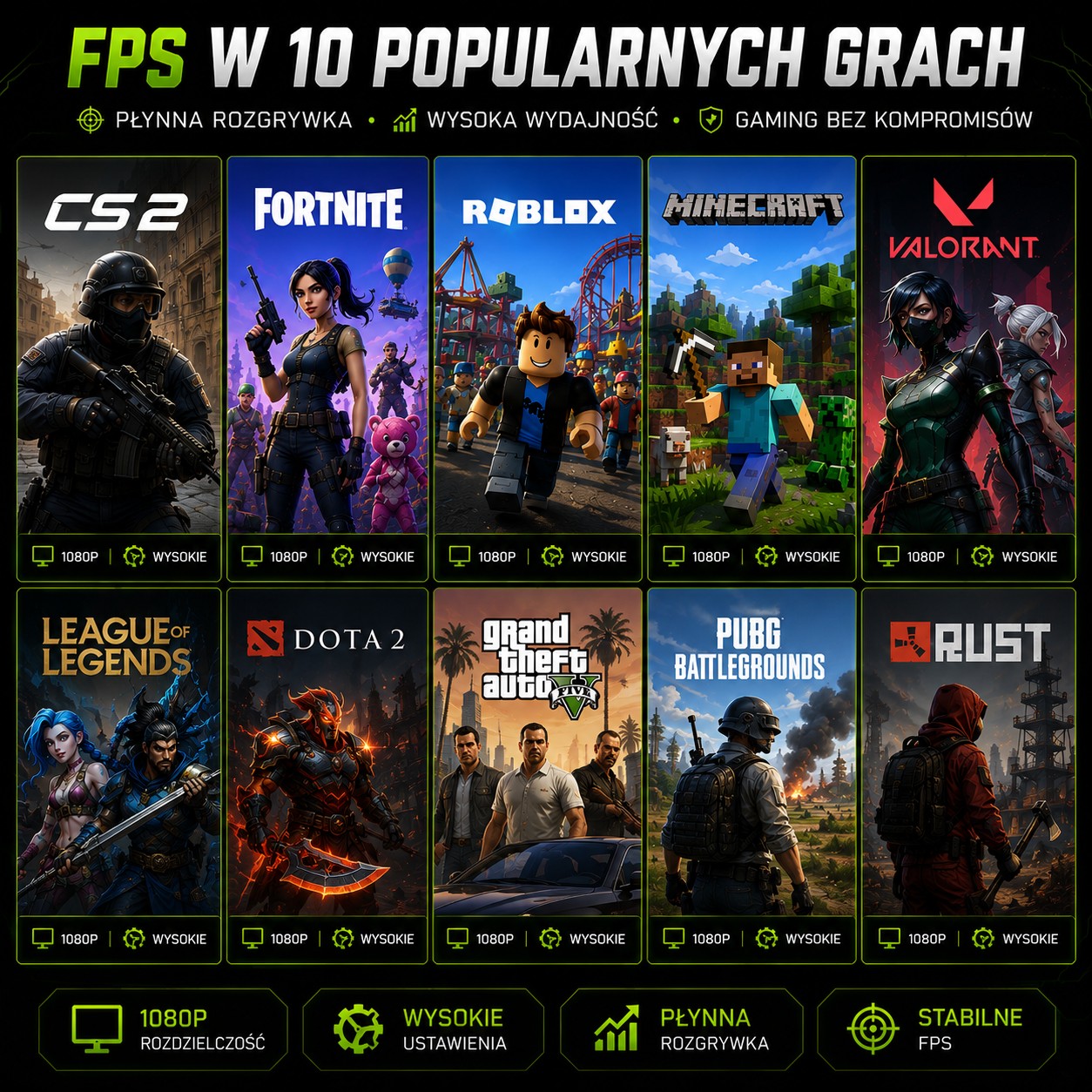 FPS w popularnych grach — NVIDIA GeForce RTX 3050 6GB