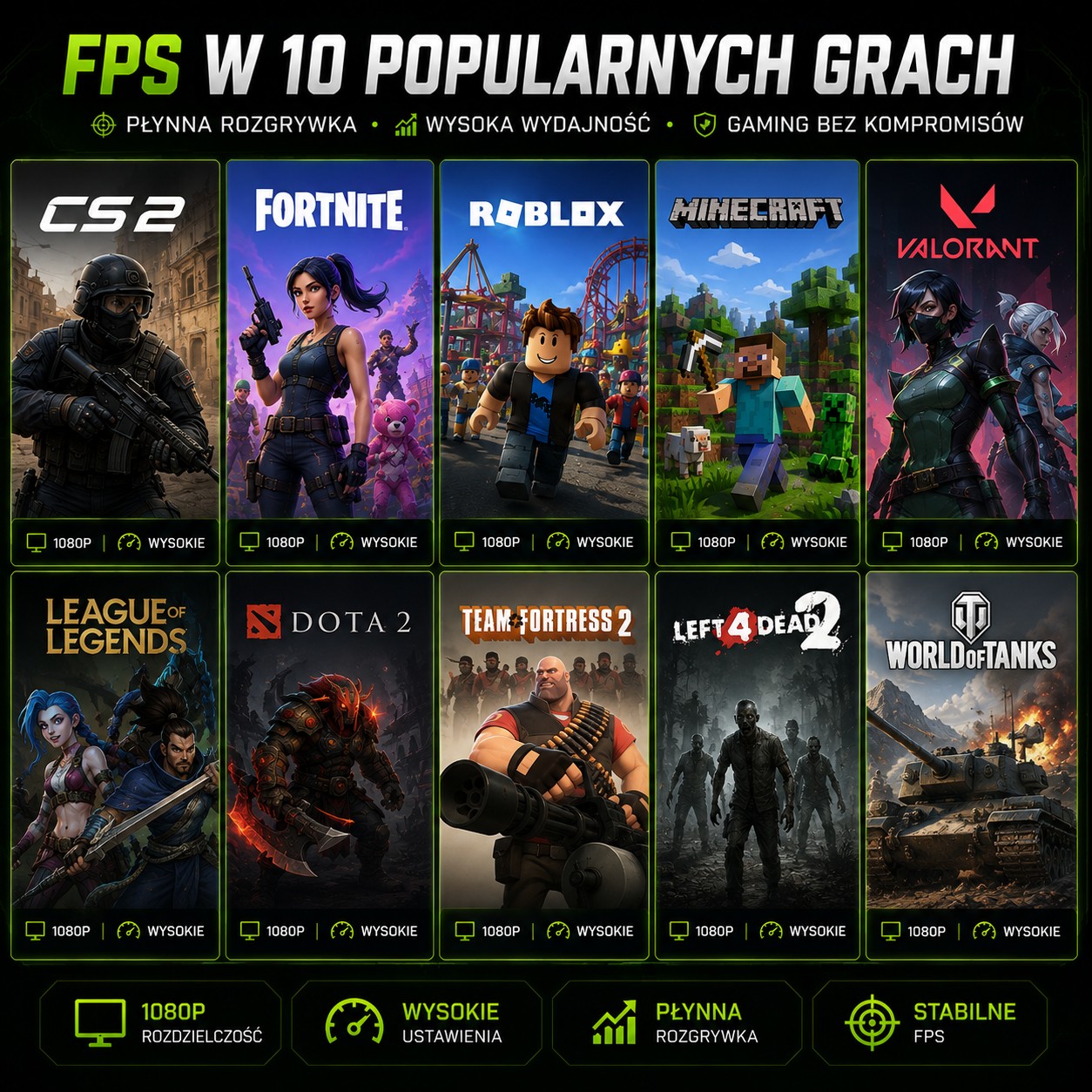 FPS w popularnych grach — AMD Radeon Vega 11