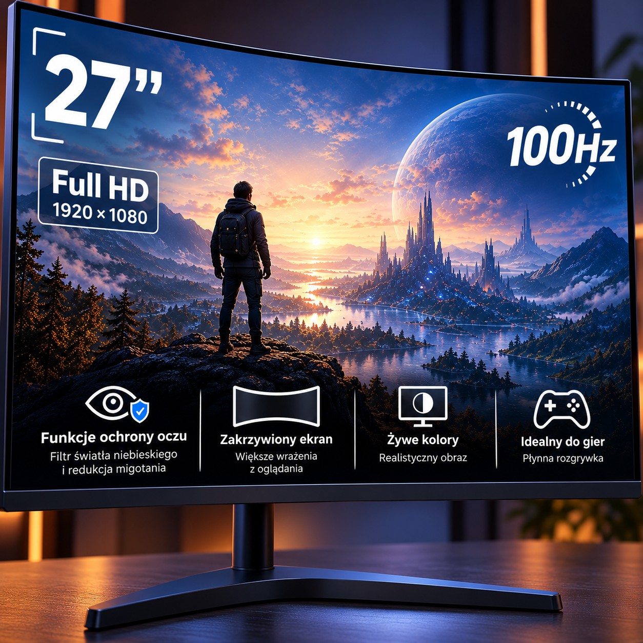 Monitor 27" Zakrzywiony 100Hz