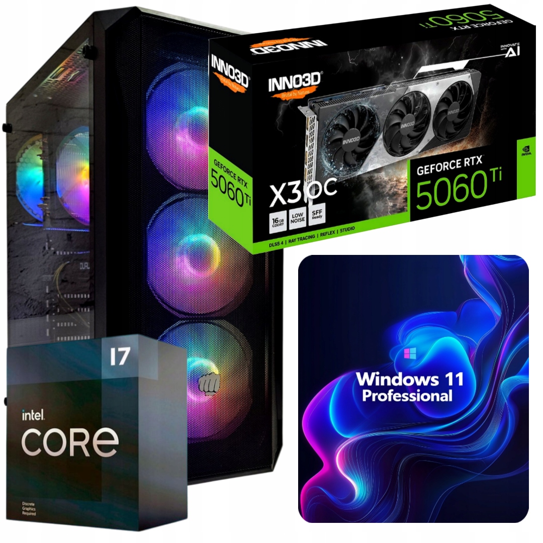 KOMPUTER GAMINGOWY FURY SHOBO i7-12700KF 32GB RTX 5060 Ti 8GB 1TB