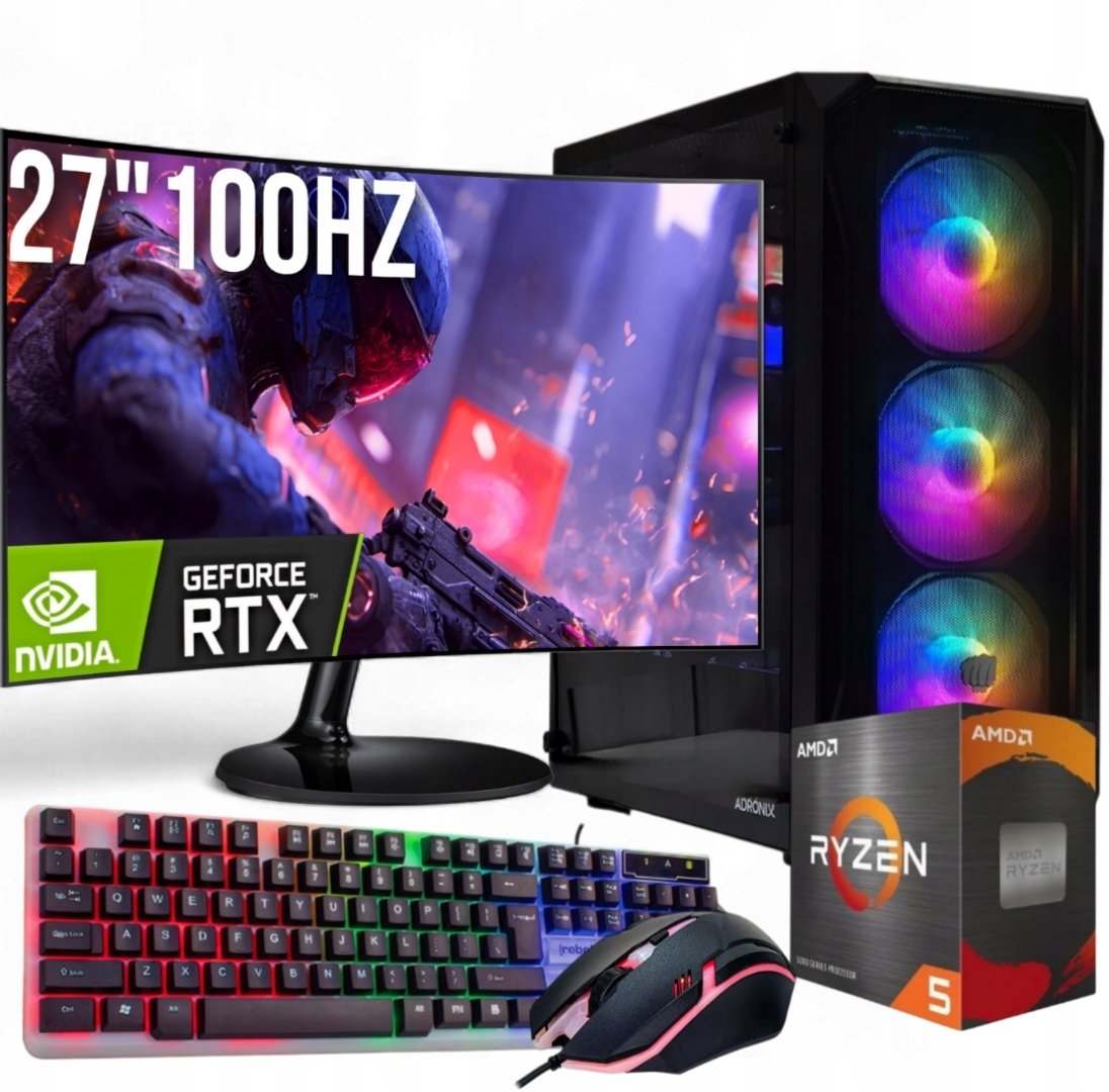 PC GAMINGOWY Ryzen 5 5500 RTX 3050 6GB 16GB DDR4 512GB +Wi-Fi +WIN11
