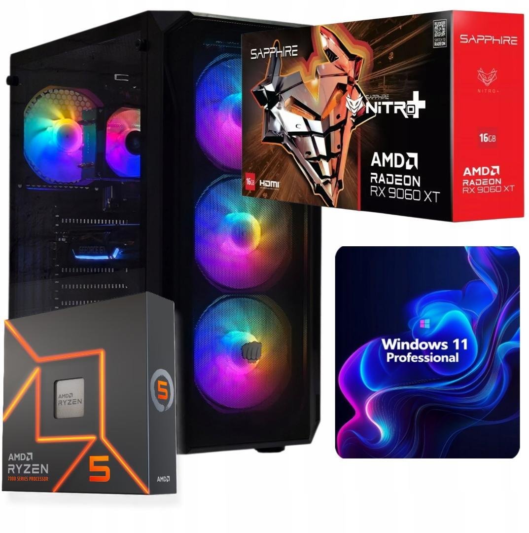 ZESTAW GAMINGOWY R5 7600X/32GB/RX9060XT/1TB SSD/W11/27 100Hz