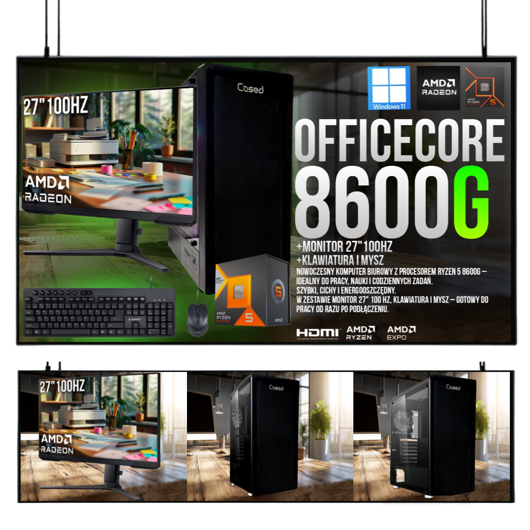 ZESTAW BIUROWY IGNITRONIX R5 8600G/32GB/RADEON 760M/512GB/W11/27 100Hz