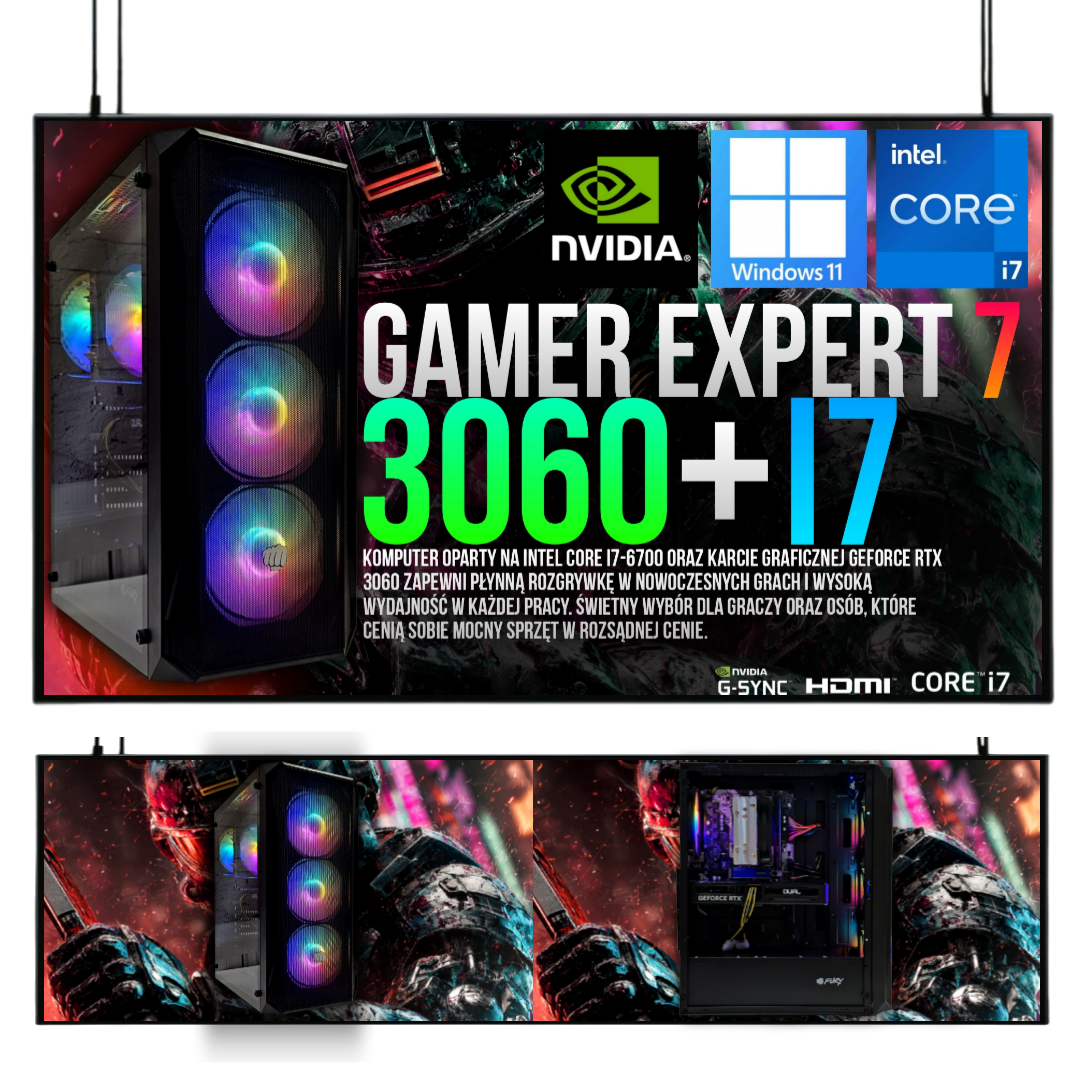 Zestaw Gamer Expert I7 32GB DDR4 RTX 3060 12GB 1TB SSD