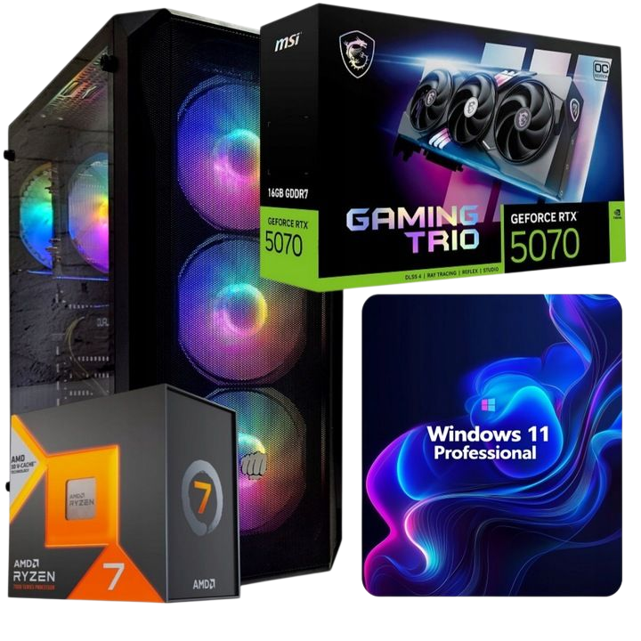 ZESTAW GAMINGOWY HELLSTORM R7 7800X3D/32GB/RTX5070/1TB M.2 SSD/W11